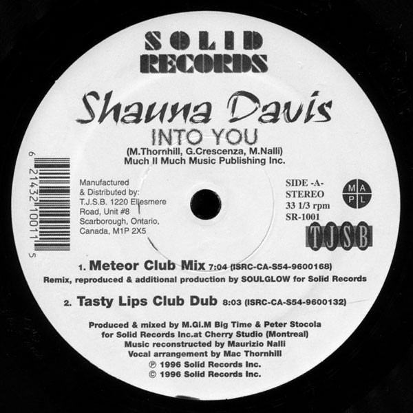 Shauna Davis - Into You | Solid Records (SR-1001) - main