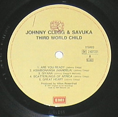 Johnny Clegg & Savuka - Third World Child | EMI (64 2407331) - 2