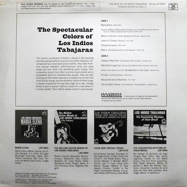 Los Indios Tabajaras - The Best Of | RCA Victor (LSP-4007) - 2 Los Indios Tabajaras - The Best Of | RCA Victor (LSP-4007) - 2