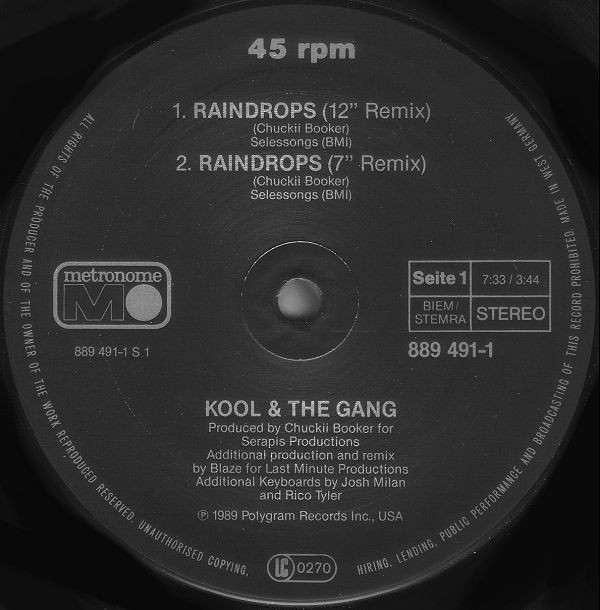 Kool & The Gang - Raindrops | Metronome (889 491-1) - 2