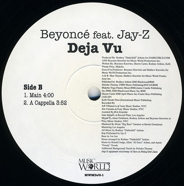 Beyoncé Feat. Jay-Z - Deja Vu | Music World Music (MWMDJ6-1) - 2 Beyoncé Feat. Jay-Z - Deja Vu | Music World Music (MWMDJ6-1) - 2