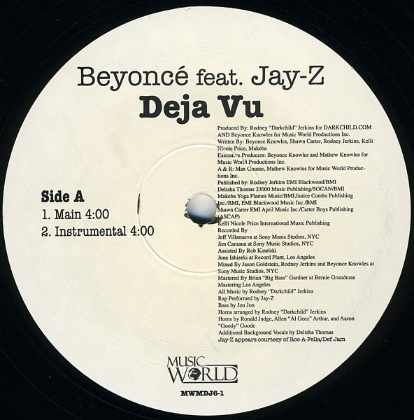 Beyoncé Feat. Jay-Z - Deja Vu | Music World Music (MWMDJ6-1)
