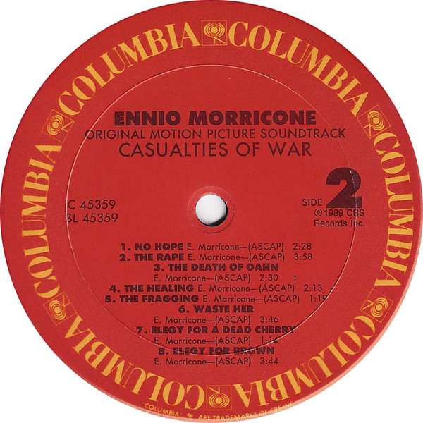 Ennio Morricone - Casualties Of War (Original Motion Picture Soundtrack) | Columbia (SC 45359) - 2