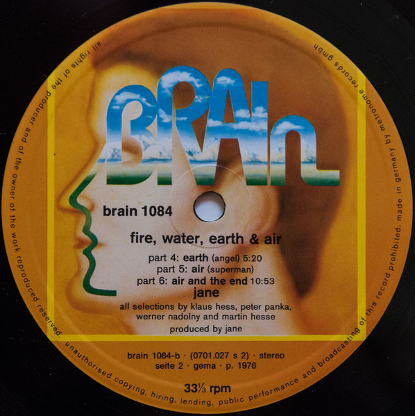 Jane - Fire, Water, Earth & Air | Brain (BRAIN 1084) - 4 Jane - Fire, Water, Earth & Air | Brain (BRAIN 1084) - 4