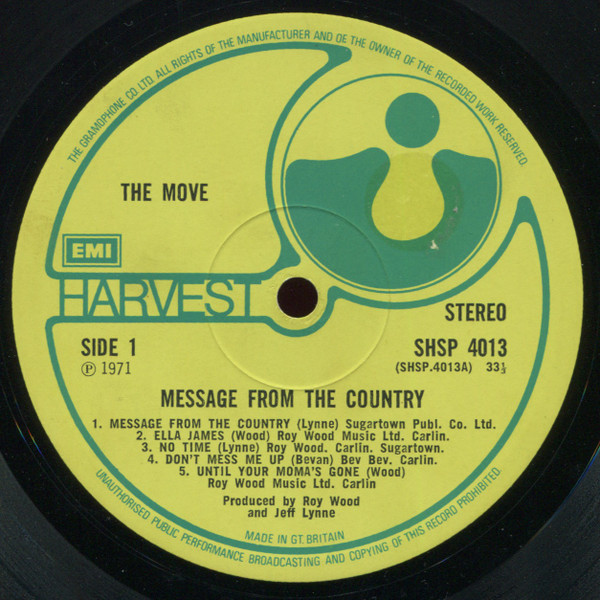 The Move - Message From The Country | Harvest (SHSP 4013) - 3