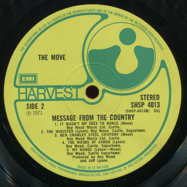 The Move - Message From The Country | Harvest (SHSP 4013) - 4