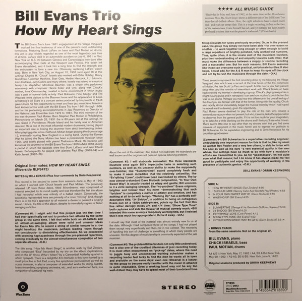 The Bill Evans Trio - How My Heart Sings | Waxtime (771865) - 2 The Bill Evans Trio - How My Heart Sings | Waxtime (771865) - 2