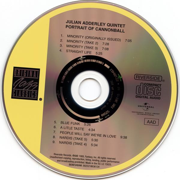 The Cannonball Adderley Quintet - Portrait Of Cannonball | Original Jazz Classics (0025218636124) - 3 The Cannonball Adderley Quintet - Portrait Of Cannonball | Original Jazz Classics (0025218636124) - 3