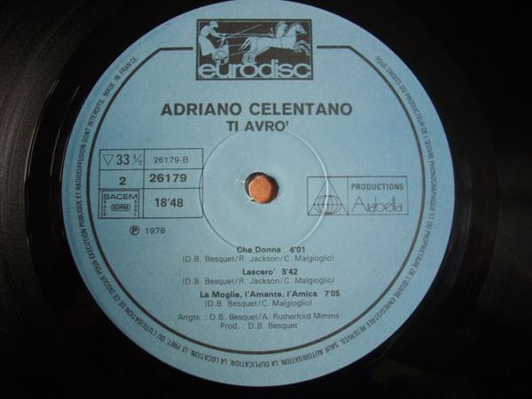 Adriano Celentano - Ti Avrò | Eurodisc (913 216) - 4