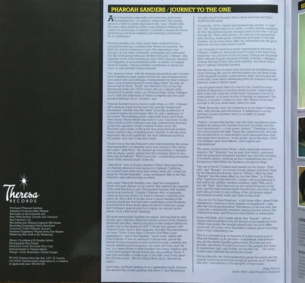 Pharoah Sanders - Journey To The One | Theresa Records (TR 108/109) - 3
