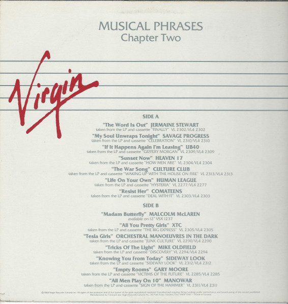Various - Musical Phrases Chapter Two | Virgin (VDJ-011) - 2 Various - Musical Phrases Chapter Two | Virgin (VDJ-011) - 2