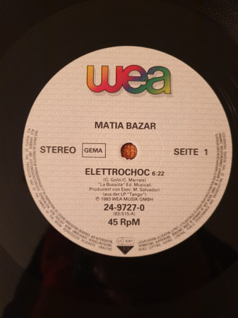 Matia Bazar - Elettrochoc | WEA (24-9727-0) - main