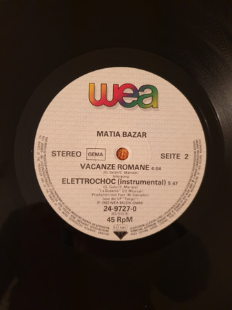 Matia Bazar - Elettrochoc | WEA (24-9727-0) - 2