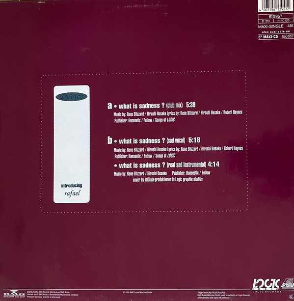 Device - What Is Sadness? | Logic Records (613 957) - 2
