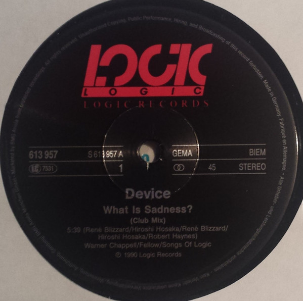 Device - What Is Sadness? | Logic Records (613 957) - 3