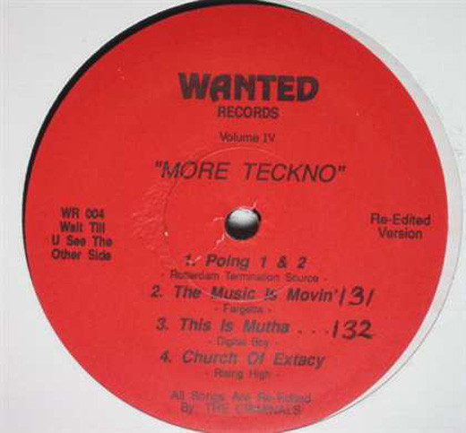 Various - Volume IV - More Teckno | Wanted Records (WR 004) - main