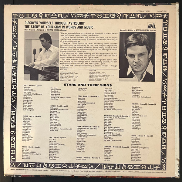 Roger Christian - Discover Yourself Through Astrology | UNI Records (73011) - 2 Roger Christian - Discover Yourself Through Astrology | UNI Records (73011) - 2
