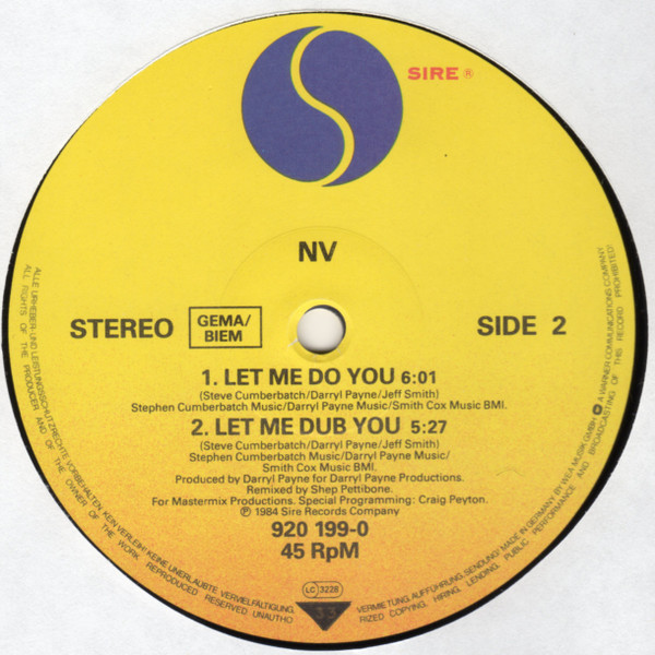 NV - Let Me Do You | Sire (920 199-0) - 4