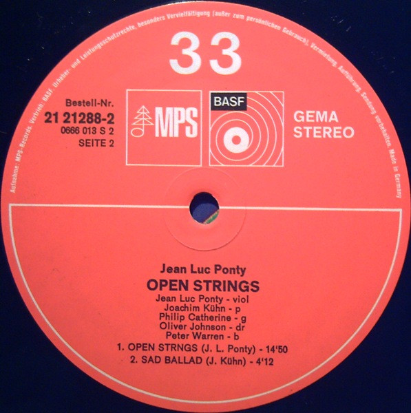 Jean-Luc Ponty "Experience" - Open Strings | MPS Records (21 21288-2) - 4 Jean-Luc Ponty "Experience" - Open Strings | MPS Records (21 21288-2) - 4
