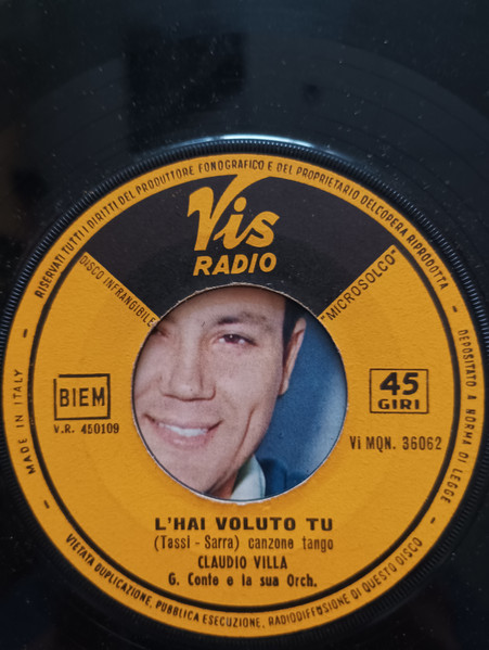Claudio Villa - L'Hai Voluto Tu / Scapricciatiello | Vis Radio (ViMQN 36062) - 4