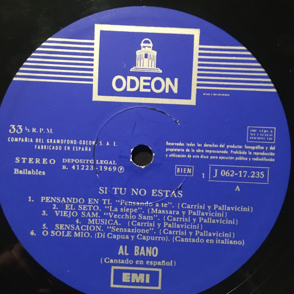Al Bano Carrisi - Si Tú No Estás... | Odeon (1 J 062-17.235) - 3