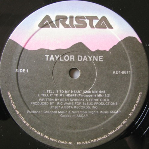 Taylor Dayne - Tell It To My Heart | Arista (AD1-9611) - main Taylor Dayne - Tell It To My Heart | Arista (AD1-9611) - main