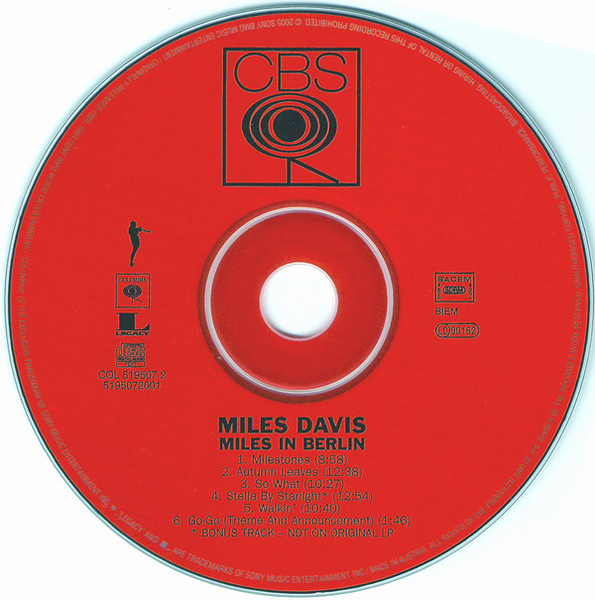Miles Davis - Miles In Berlin | Columbia (COL 519507 2) - 3 Miles Davis - Miles In Berlin | Columbia (COL 519507 2) - 3