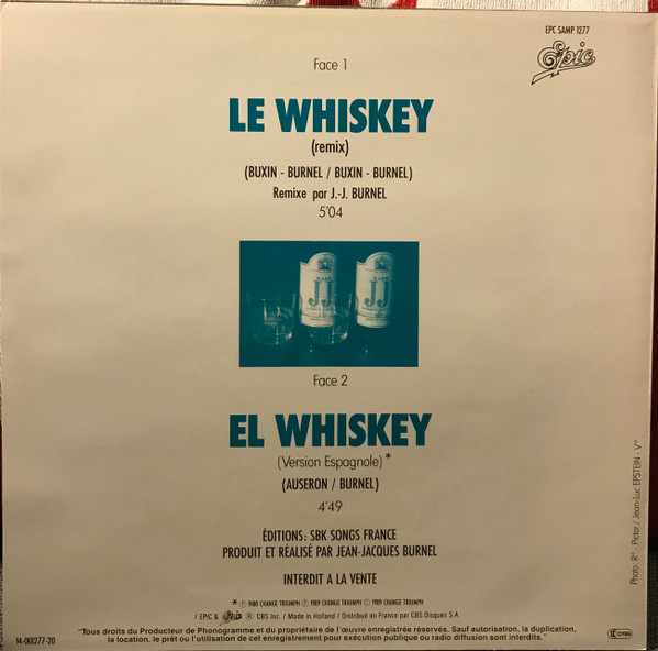 J.J. Burnel - Le Whiskey | Epic (EPC SAMP 1277) - 2