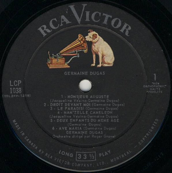 Germaine Dugas - Germaine Dugas | RCA Victor (LCP-1038) - 3 Germaine Dugas - Germaine Dugas | RCA Victor (LCP-1038) - 3