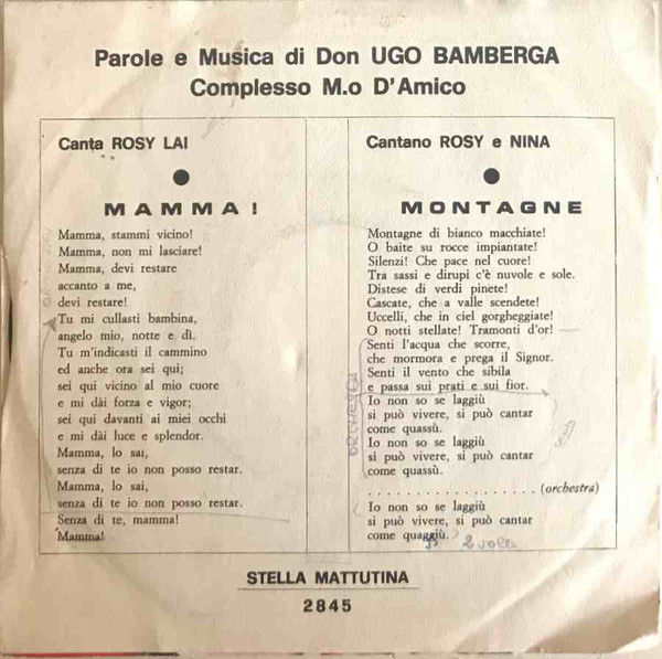 Rosy Lay / Rosy Lay E Nina - Mamma / Montagne | Stella Mattutina (2845) - 2