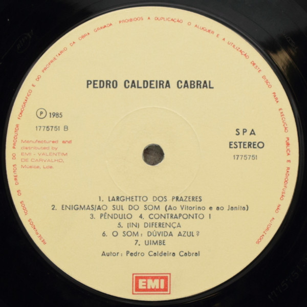Pedro Caldeira Cabral - Pedro Caldeira Cabral | EMI (1775751) - 3 Pedro Caldeira Cabral - Pedro Caldeira Cabral | EMI (1775751) - 3