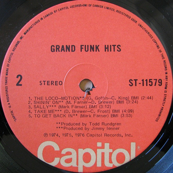 Grand Funk Railroad - Grand Funk Hits | Capitol Records (ST-11579) - 4