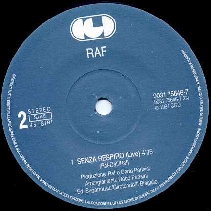 Raf - Senza Respiro | CGD (9031 75646-7) - 4