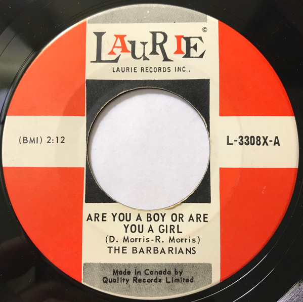 The Barbarians - Are You A Boy Or Are You A Girl | Laurie Records (L-3308X) - main The Barbarians - Are You A Boy Or Are You A Girl | Laurie Records (L-3308X) - main
