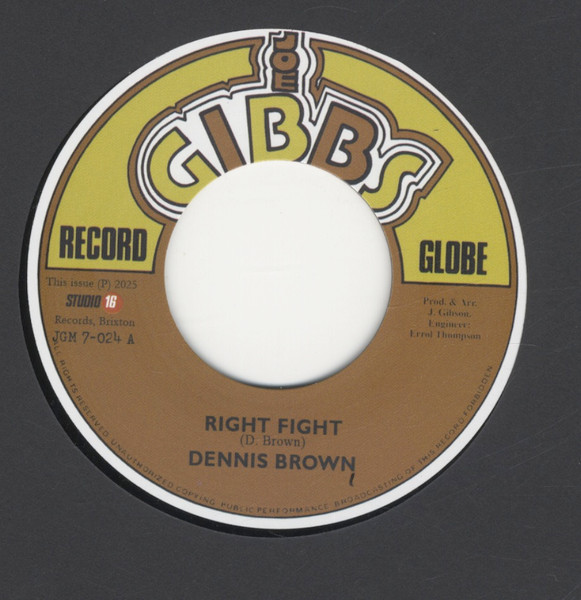Dennis Brown - Right Fight | Joe Gibbs Record Globe (JGM 7-024)