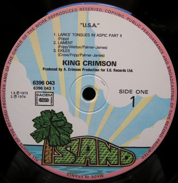 King Crimson - USA | Island Records (6396 043) - 3