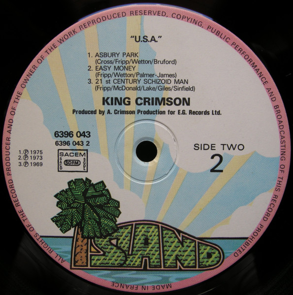 King Crimson - USA | Island Records (6396 043) - 4