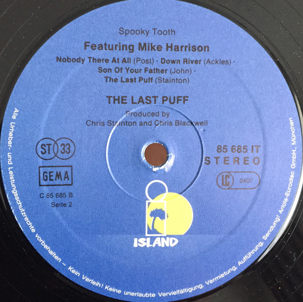 Spooky Tooth Featuring Mike Harrison - The Last Puff | Island Records (85 685 IT) - 4