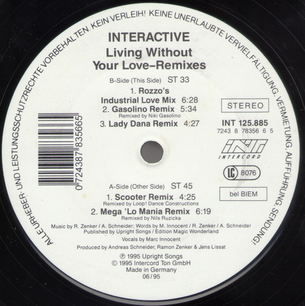 Interactive - Living Without Your Love (Remixes) | Blow Up (INT 125.885)