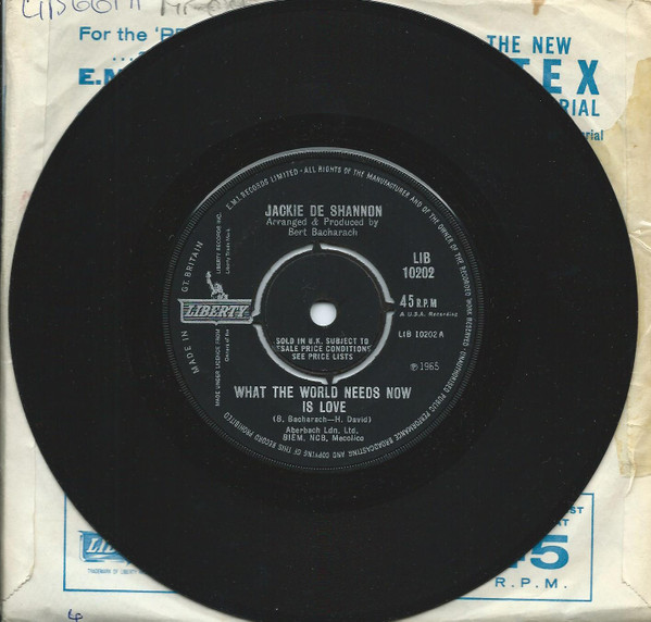 Jackie DeShannon - What The World Needs Now Is Love / It's Love Baby (24 Hours A Day) | Liberty (LIB 10202) - main Jackie DeShannon - What The World Needs Now Is Love / It's Love Baby (24 Hours A Day) | Liberty (LIB 10202) - main
