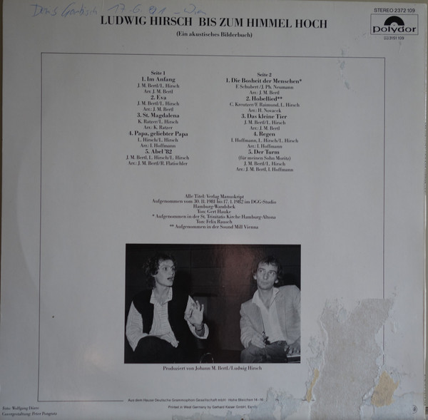 Ludwig Hirsch - Bis Zum Himmel Hoch | Polydor (2372 109) - 2 Ludwig Hirsch - Bis Zum Himmel Hoch | Polydor (2372 109) - 2