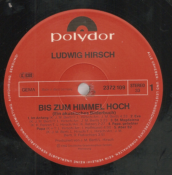 Ludwig Hirsch - Bis Zum Himmel Hoch | Polydor (2372 109) - 3 Ludwig Hirsch - Bis Zum Himmel Hoch | Polydor (2372 109) - 3