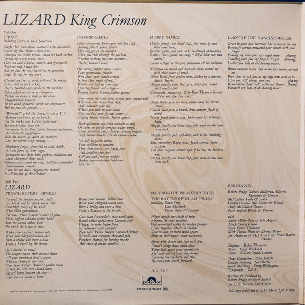 King Crimson - Lizard | Polydor (24 75 697) - 2