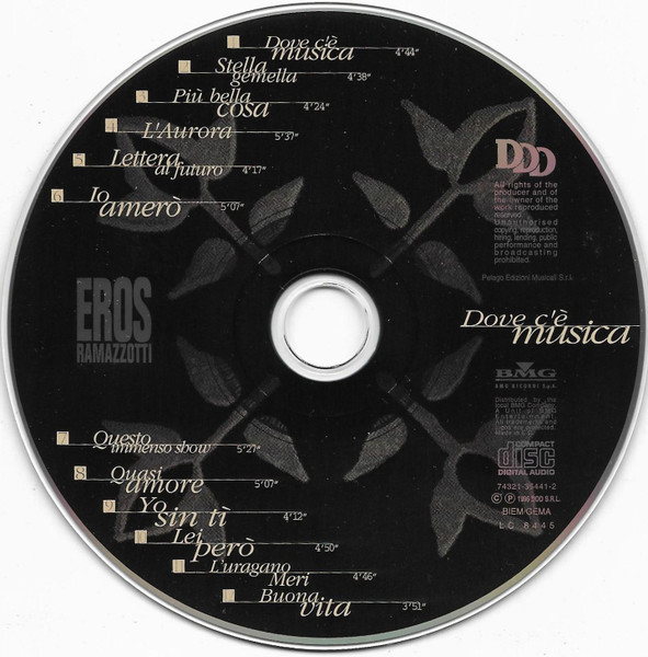 Eros Ramazzotti - Dove C'è Musica | DDD (35957 0) - 3 Eros Ramazzotti - Dove C'è Musica | DDD (35957 0) - 3