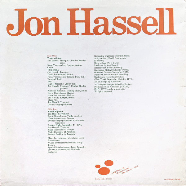 Jon Hassell - Vernal Equinox | Lovely Music, Ltd. (LML 1021) - 2 Jon Hassell - Vernal Equinox | Lovely Music, Ltd. (LML 1021) - 2