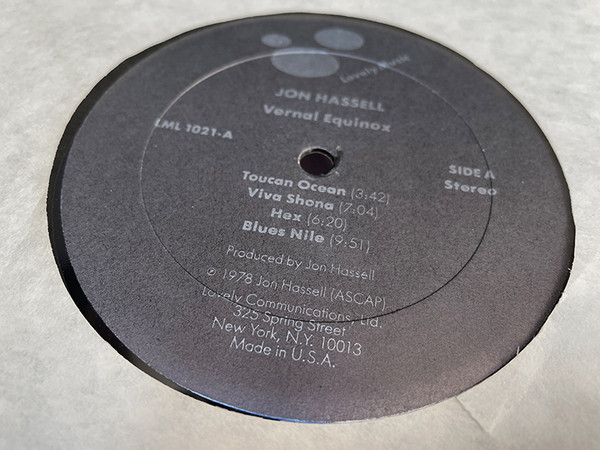 Jon Hassell - Vernal Equinox | Lovely Music, Ltd. (LML 1021) - 3 Jon Hassell - Vernal Equinox | Lovely Music, Ltd. (LML 1021) - 3