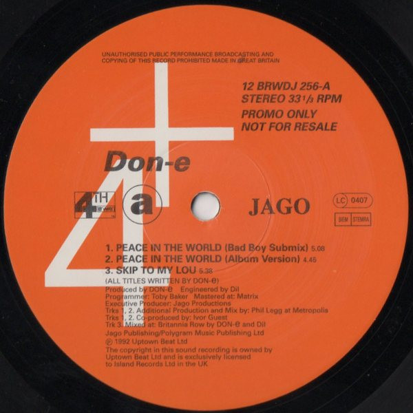 Don-e - Peace In The World | 4th & Broadway (12 BRWDJ 256) - 3 Don-e - Peace In The World | 4th & Broadway (12 BRWDJ 256) - 3