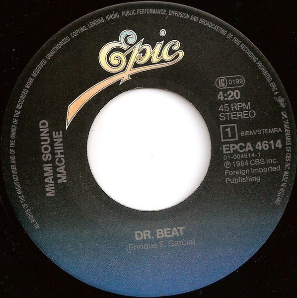 Miami Sound Machine - Dr. Beat | Epic (EPCA 4614) - 3