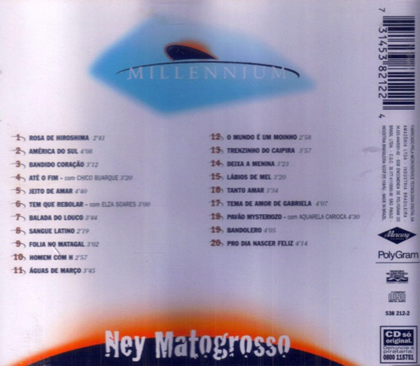 Ney Matogrosso - Millennium - 20 Músicas Do Século XX | Mercury (538 212-2) - 2