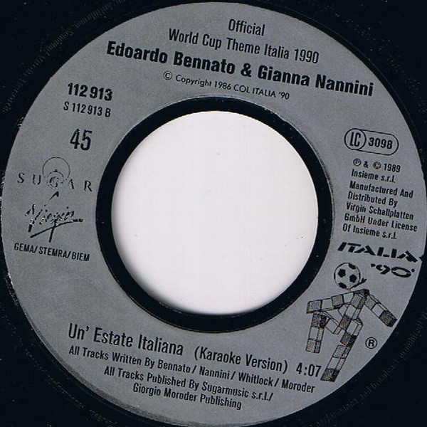 Edoardo Bennato - Gianna Nannini - Un'Estate Italiana | Virgin (112 913) - 4